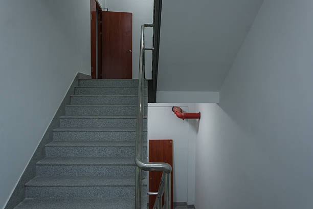 istock Illuminating the Path: A Modern Stairwell Design with Clean Lines and Functionality 2211893194