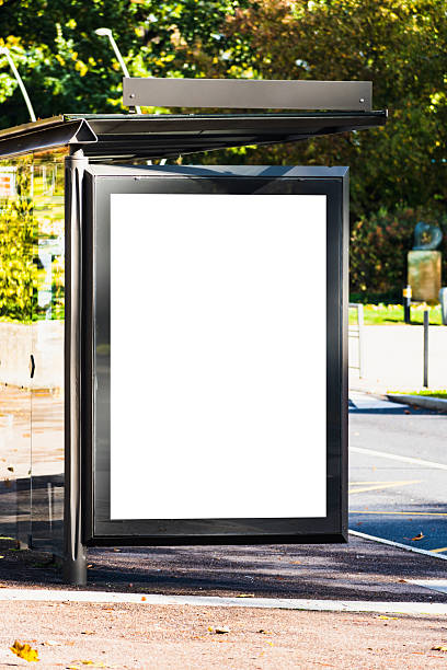 istock Bus stop mockup on sunny day, urban scene 2211895074