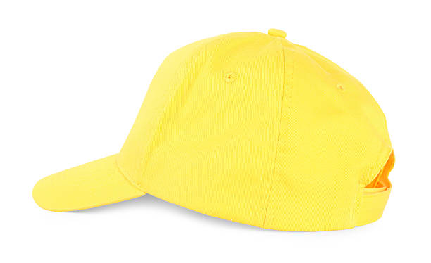 istock Stylish yellow baseball cap isolated on white. Mockup for design 2211895358
