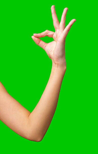 istock Hand gesture signifies approval against a green background highlighting positive communication 2211897410