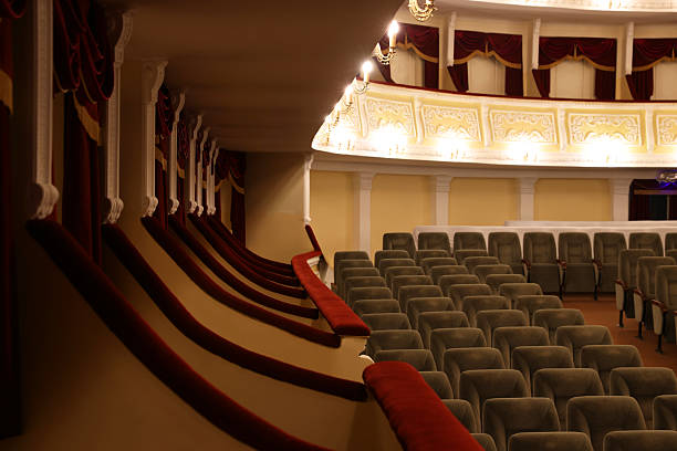 istock Rows of gray comfortable seats in theatre 2211899081