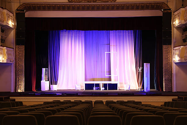 istock Theatre interior with stage and rows of comfortable seats 2211899526