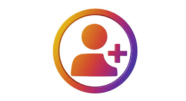 Isolated Social Media Add Friend Icon with Gradient