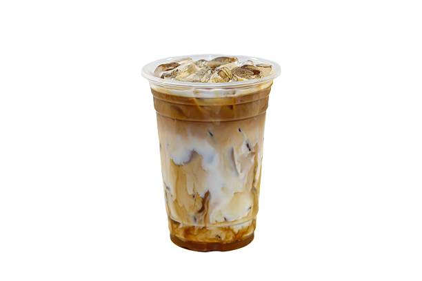 istock Latte ice coffee put on white background by isolation style. 2211905478