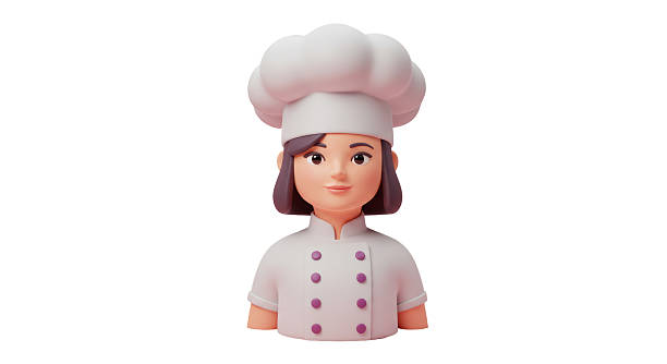 istock Isolated Stylized Female Chef Character with Uniform 2211905495