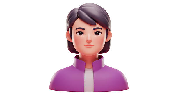 Isolated Woman Portrait 3D Render Character Avatar