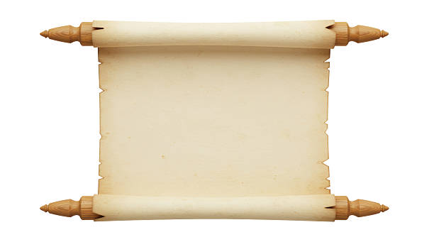 istock Isolated Ancient Scroll Paper with Wooden Handles 2211906372