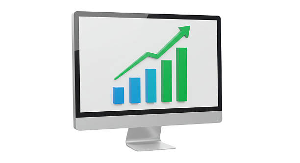 istock Isolated Modern Computer Monitor Displaying Growing Business Graph 2211908124
