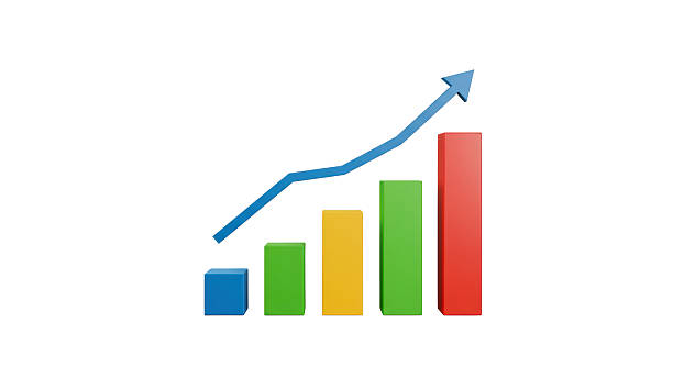 istock Isolated Colorful Bar Graph with Upward Trend Arrow 2211908244