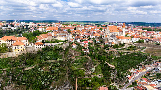 istock panoramic drone shot of znojmo old town and rooftops 2211911772