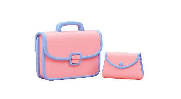istock Isolated Pink Briefcase and Purse 2211911846