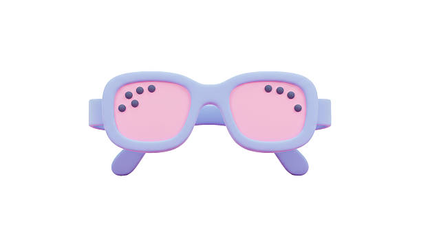 istock Isolated Pastel Blue Sunglasses with Pink Lenses and Black Studs 2211911862