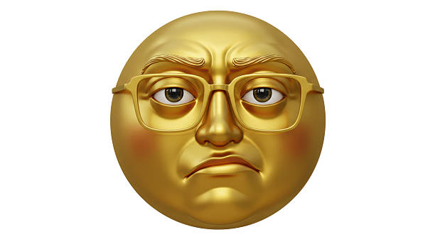 Isolated Pensive Emoji with Eyeglasses