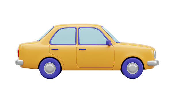 istock Isolated Yellow Sedan Car Illustration 2211912080
