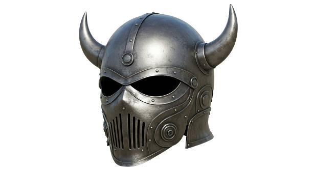 istock Isolated Silver Viking Helmet with Horns 2211914240