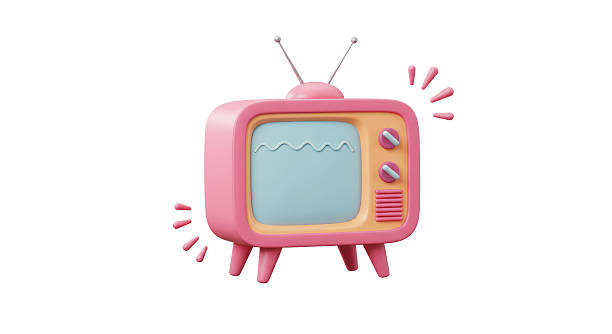 istock Isolated Retro Pink Television with Antenna 2211915651