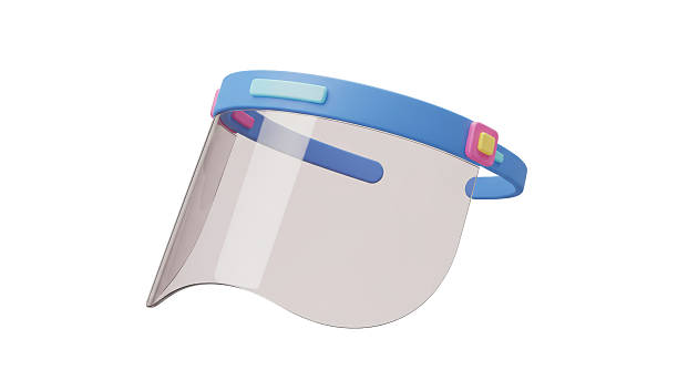 Isolated Blue Face Shield for Protection Against Viral Infection