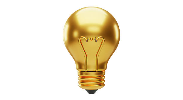 istock Isolated Golden Light Bulb 2211916388