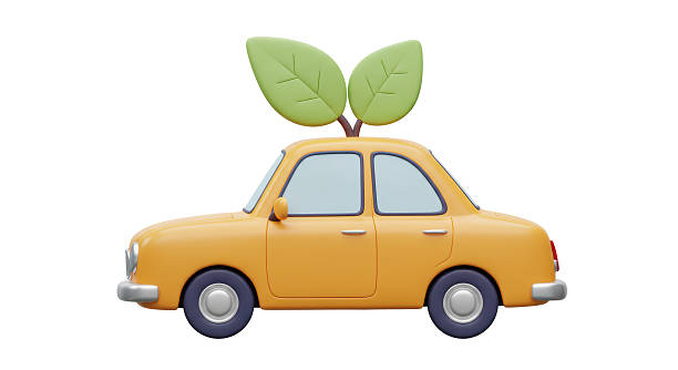 istock Isolated Electric Car with Plant Leaves 2211918362
