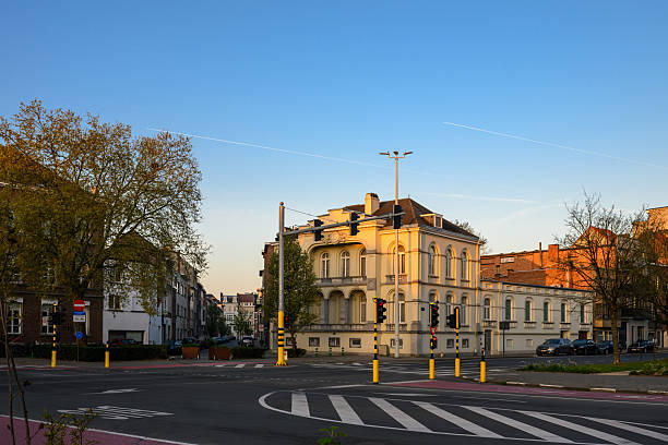 Mechelen, Belgium - Apr 12, 2025: Street view of the charming small city Mechelen, a historically rich city in the Flanders region of Belgium. It’s often considered a hidden gem.
