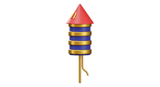 istock Isolated Blue and Gold Firecracker with Lit Fuse 2211928933