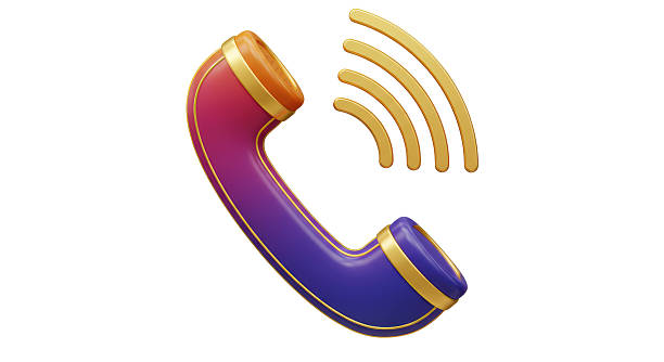 istock Isolated Phone Receiver with Sound Waves for Communication 2211929336