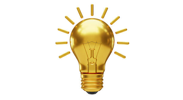 istock Isolated Golden Lightbulb Icon for Bright Ideas 2211929368