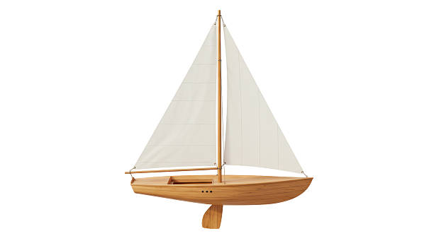 istock Isolated Classic Wooden Sailboat with White Sails 2211930069