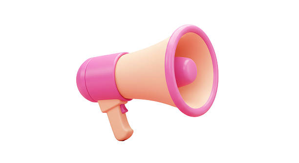 istock Isolated Pink and Beige Toy Megaphone 2211930349