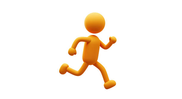 Isolated Running Cartoon Character