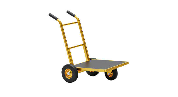 istock Isolated Golden Hand Truck with Black Platform 2211932461