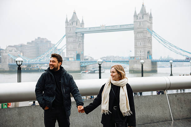 istock Young couple talking and pointing with Tower Bridge in the background 2211932779