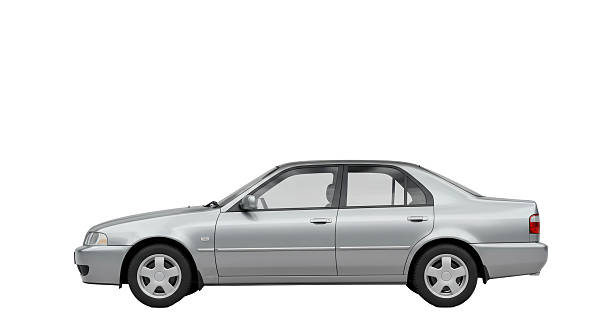 istock Isolated Silver Sedan Car Side View 2211933203
