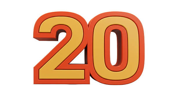 istock Isolated Number Twenty in Orange and Yellow 2211933325