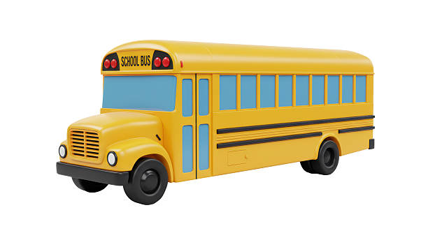 istock Isolated Yellow School Bus on White Background 2211933510