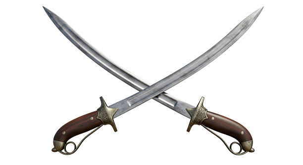 Isolated Crossed Swords Antique Scimitars