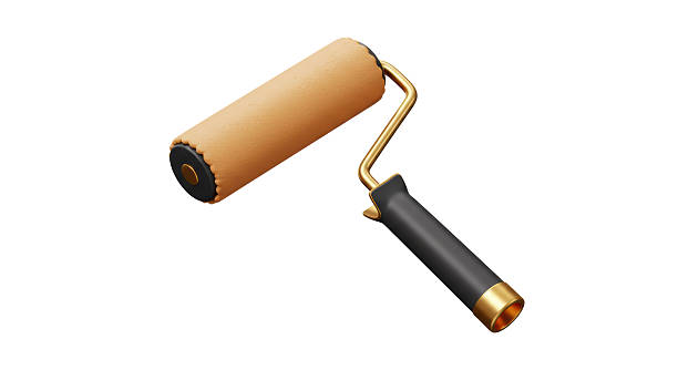 istock Isolated Paint Roller with Black Handle and Golden Accents 2211938680