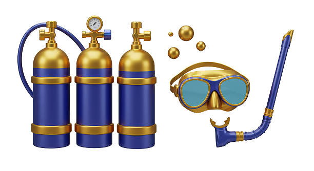 Isolated Diving Gear with Tanks and Mask