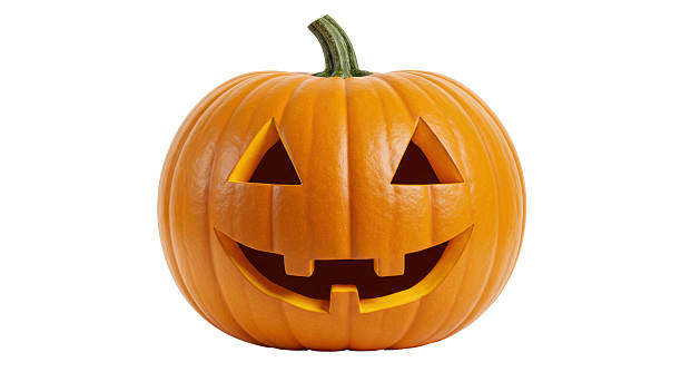 istock Isolated Carved Orange Pumpkin with Spooky Face 2211941244