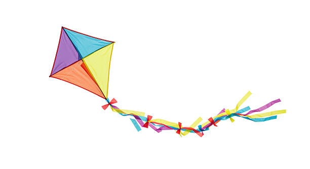 Isolated Colorful Kite Flying with Streamers