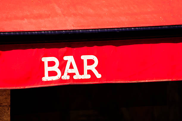 istock Awning with bar commercial sign. 2211944737