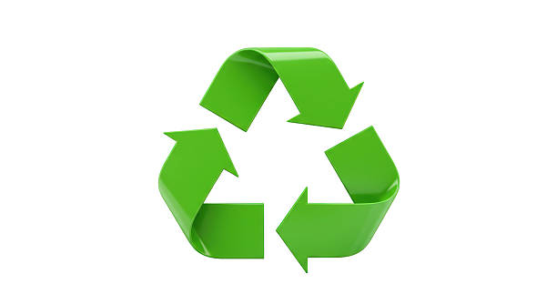 istock Isolated Green Recycling Symbol with Dynamic Curvature 2211945071