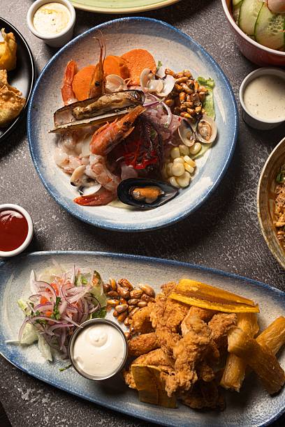 istock Seafood and Fried Dishes on Plates 2211945200