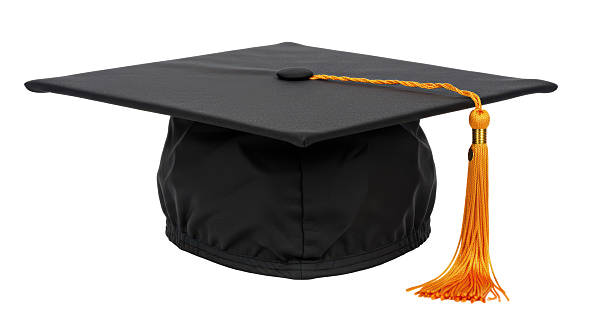 istock Isolated Black Graduation Cap with Tassel - Academic Achievement 2211945278