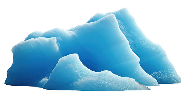 Isolated Glacier Ice Formation in Blue Tones