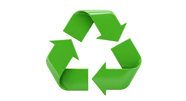 istock Isolated Glossy Green Recycling Symbol with Arrows 2211945668