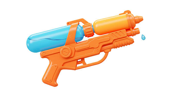 Isolated Orange and Blue Super Soaker Water Gun