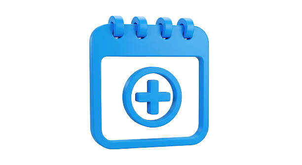 istock Isolated Blue Calendar Icon with Plus Sign Appointment Reminder 2211945712