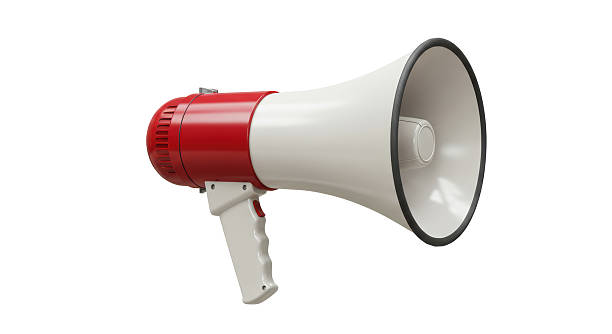 istock Isolated Red and White Megaphone 2211945876