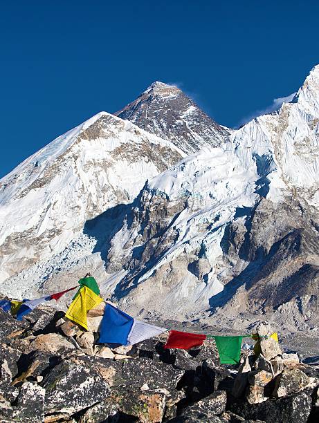 istock Mount Everest and Nuptse with buddhist prayer flags 2211949037